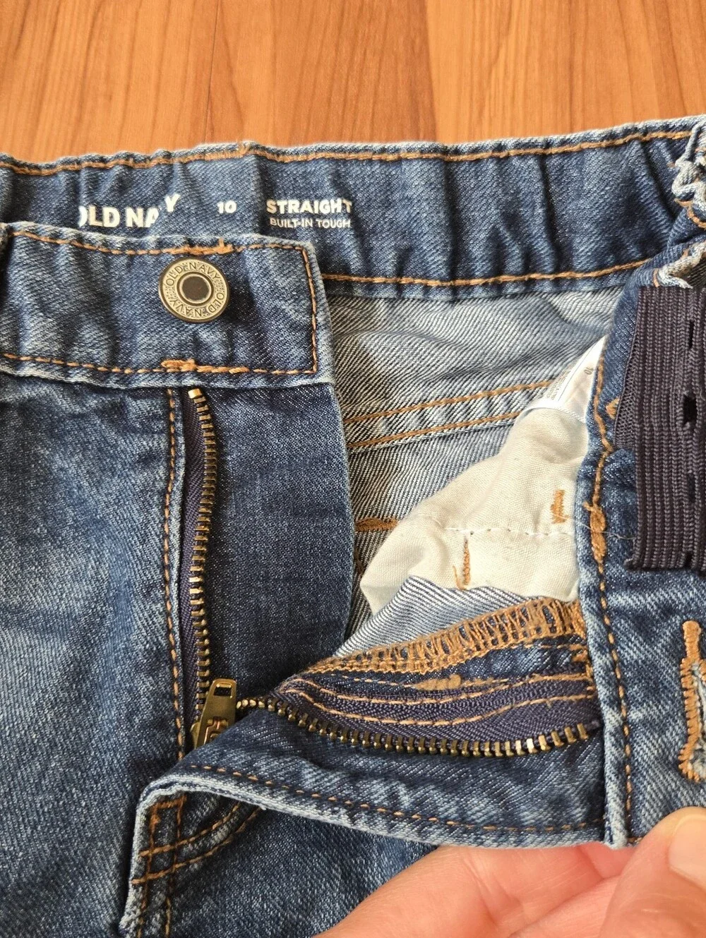 Old Navy Kids size 10 Classic Dark wash denim blue jean adjustable waistband EUC